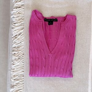 Ralph Lauren Pink Cable Knit Sweater